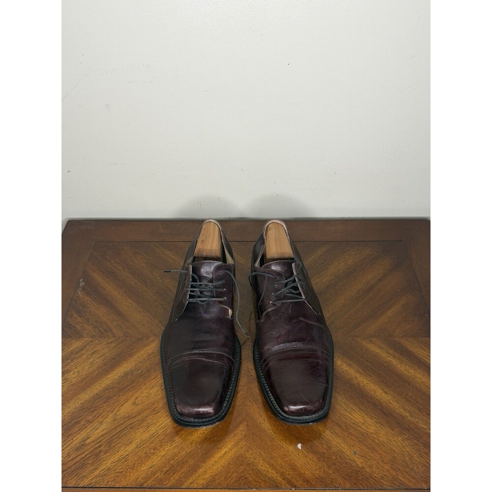 Bacharach Mens Reddish BrownLeather Oxford Shoes Size 12